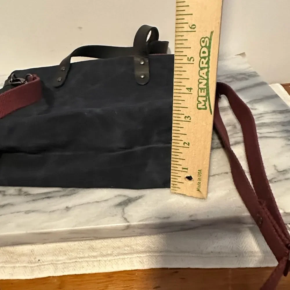 Stylish Two-Tone oiled canvas crossbody double handles leather details
